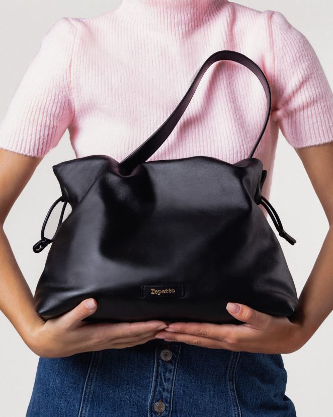 Repetto mujer bolsa de penacho negro accesorios H2NF2L288