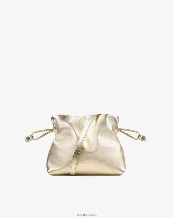 Repetto mujer bolsa de pluma de poids luz de oro accesorios H2NF2L278