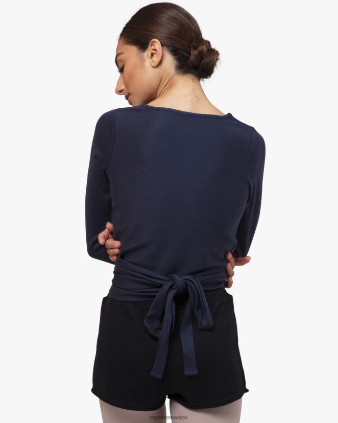 Repetto mujer abrigo de punto azul medianoche ropa H2NF2L515