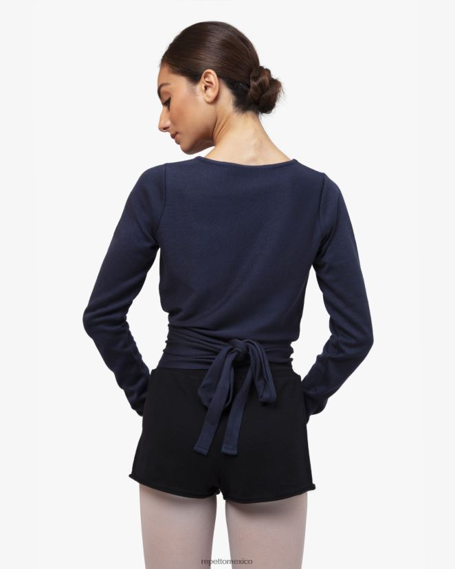 Repetto mujer abrigo de punto azul medianoche ropa H2NF2L515