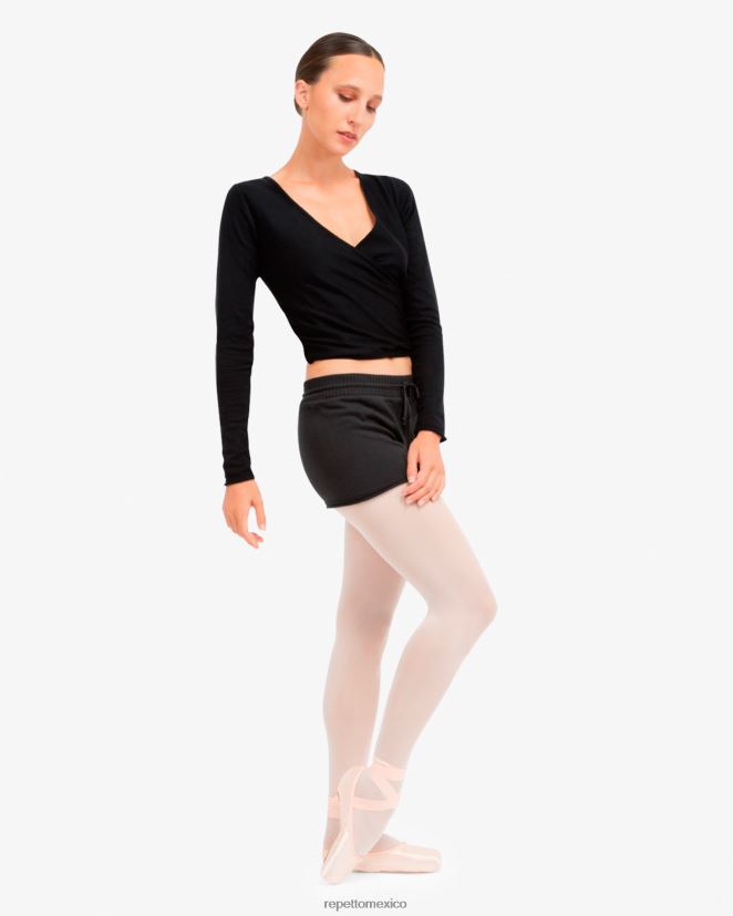 Repetto mujer abrigo de punto negro ropa H2NF2L514