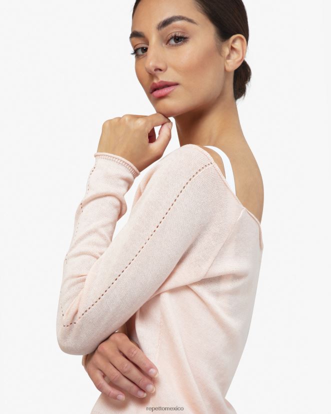 Repetto mujer camiseta de calentamiento rosa pétalo ropa H2NF2L518