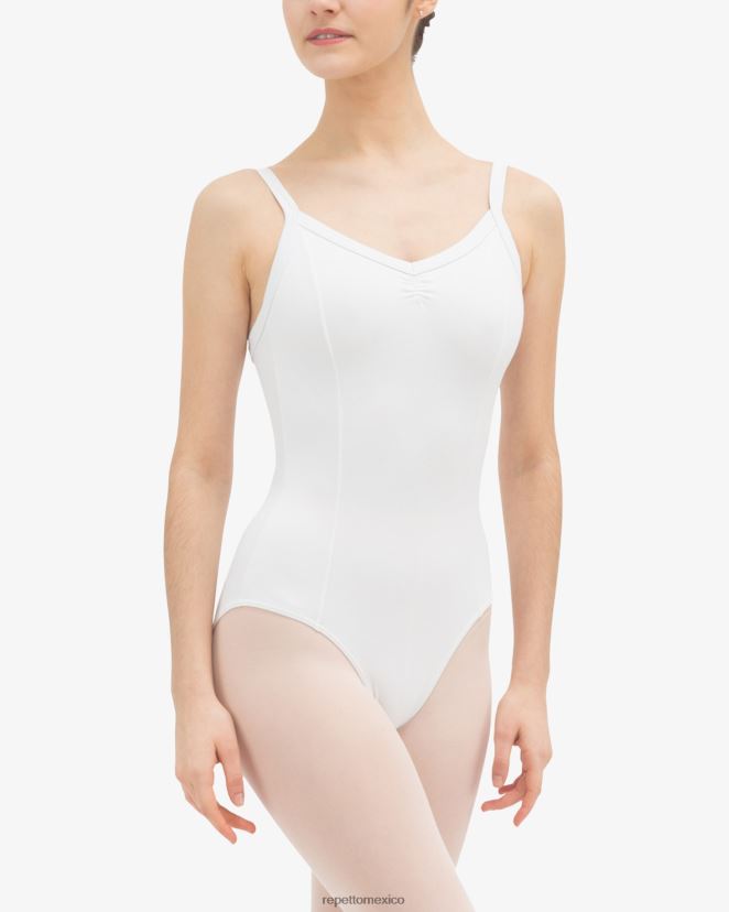 Repetto mujer leotardo delantero fruncido blanco ropa H2NF2L442