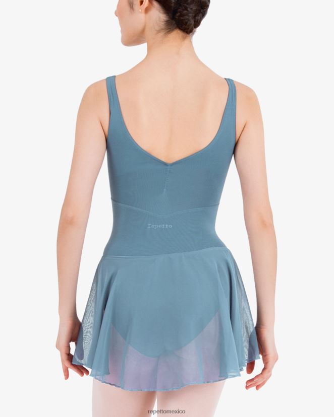Repetto mujer túnica de tirantes finos azul esmeralda ropa H2NF2L462