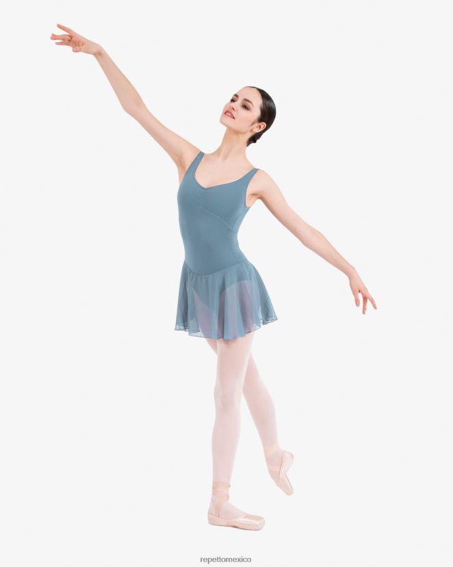 Repetto mujer túnica de tirantes finos azul esmeralda ropa H2NF2L462