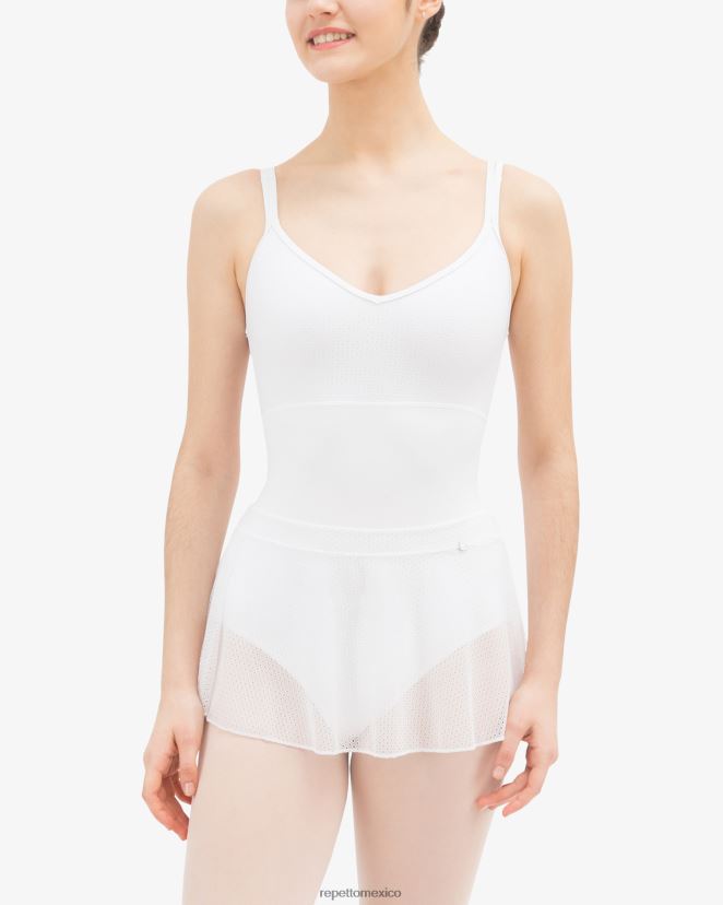 Repetto mujer falda corta de encaje blanco ropa H2NF2L498