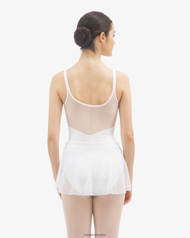 Repetto mujer falda corta de encaje blanco ropa H2NF2L498