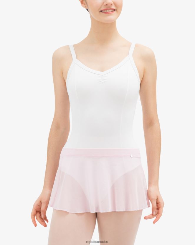 Repetto mujer falda corta de rejilla Rosa palido ropa H2NF2L502