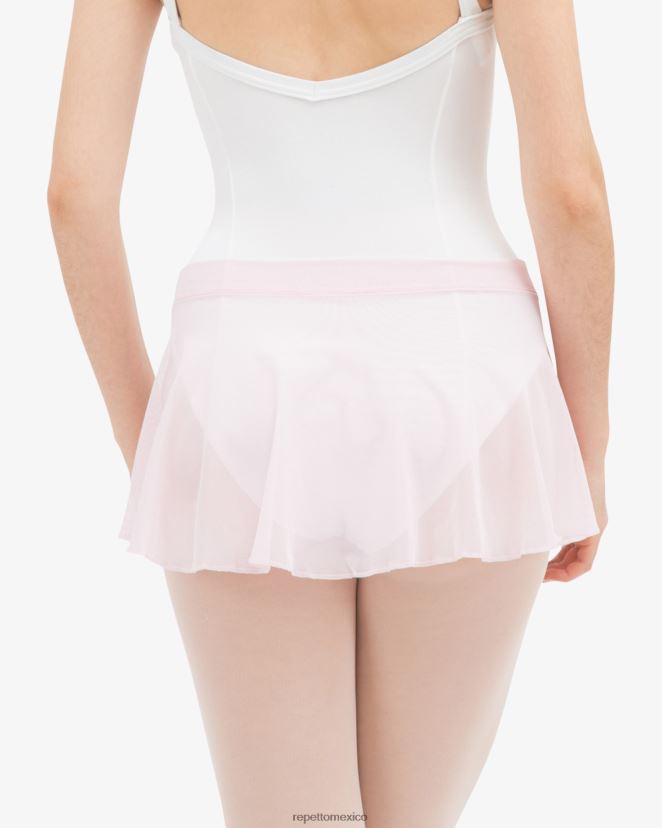 Repetto mujer falda corta de rejilla Rosa palido ropa H2NF2L502