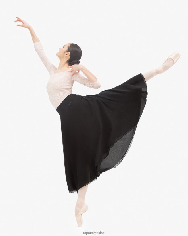 Repetto mujer falda de ensayo reversible negro ropa H2NF2L510