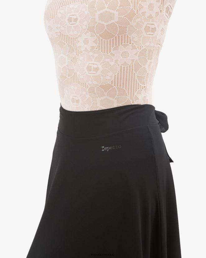 Repetto mujer falda de ensayo reversible negro ropa H2NF2L510