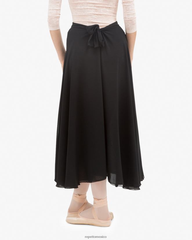 Repetto mujer falda de ensayo reversible negro ropa H2NF2L510