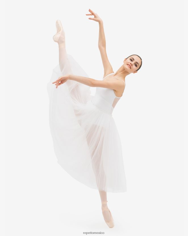 Repetto mujer falda de tul de ensayo blanco ropa H2NF2L493