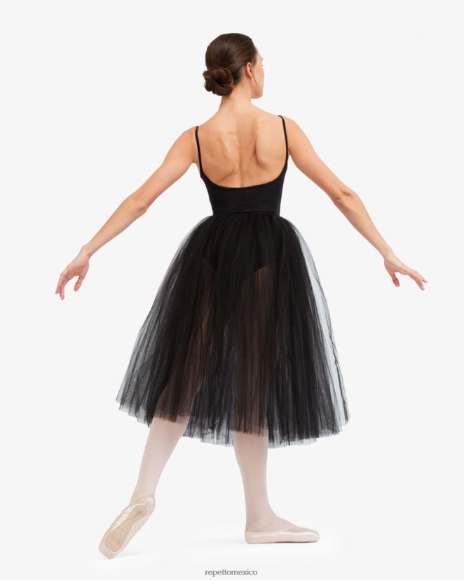 Repetto mujer falda de tul de ensayo negro ropa H2NF2L492
