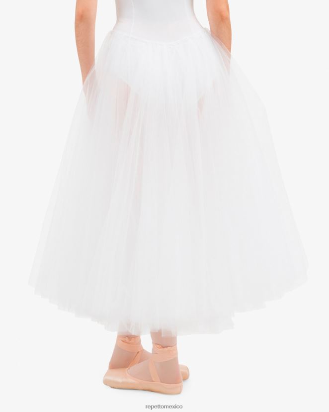 Repetto mujer tutú largo blanco ropa H2NF2L494