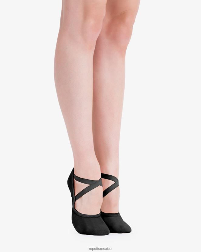 Repetto mujer zapato de ballet elástico de baile negro calzado H2NF2L609