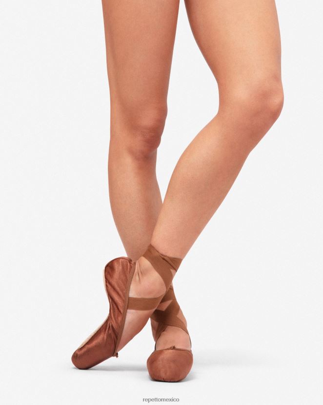 Repetto mujer Zapatillas de punta carlotta - caja mediana suela media marrón hielo calzado H2NF2L566