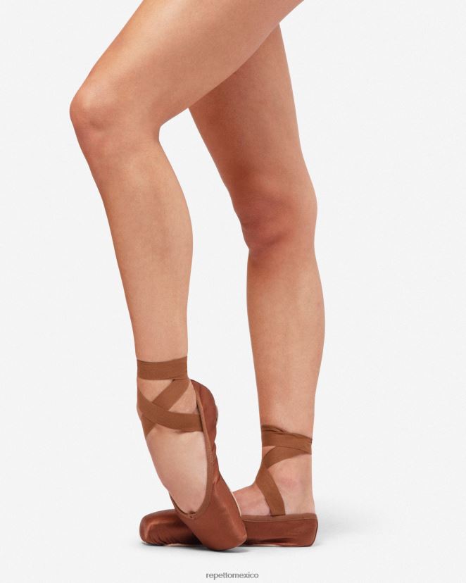 Repetto mujer Zapatillas de punta julieta - suela blanda de caja mediana marrón hielo calzado H2NF2L565