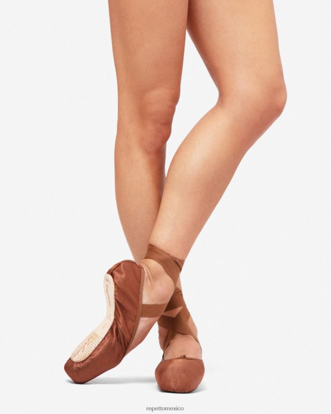 Repetto mujer Zapatillas de punta julieta - suela blanda de caja mediana marrón hielo calzado H2NF2L565