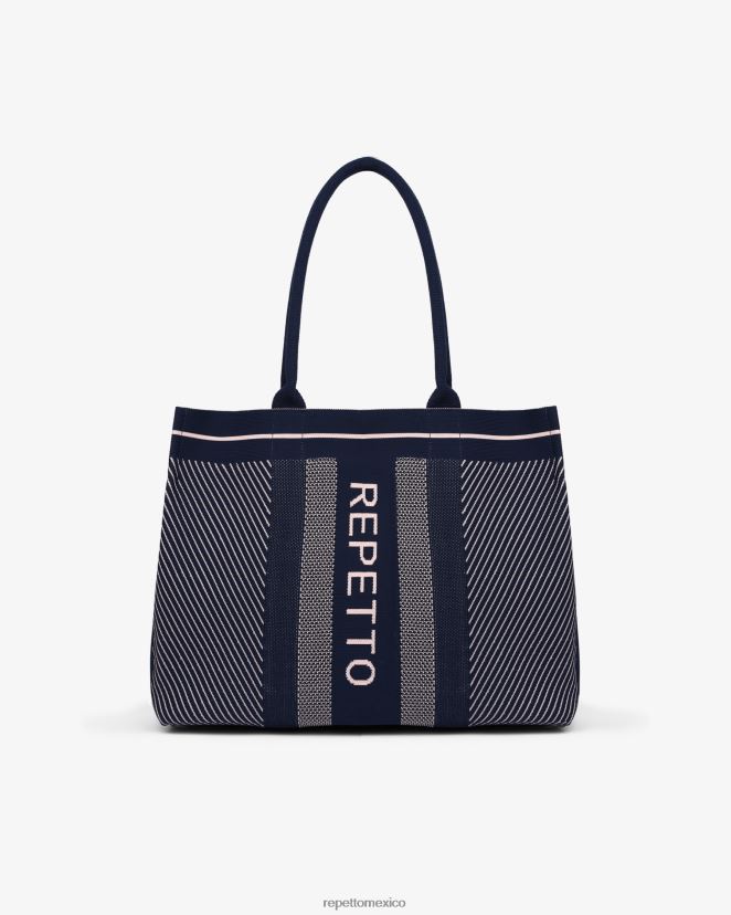 Repetto mujer bolsa de la compra rubor azul marino accesorios H2NF2L423