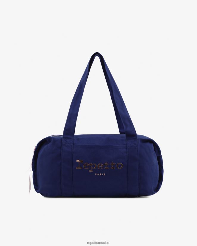 Repetto mujer bolsa de lona de algodón talla m azul petróleo accesorios H2NF2L404
