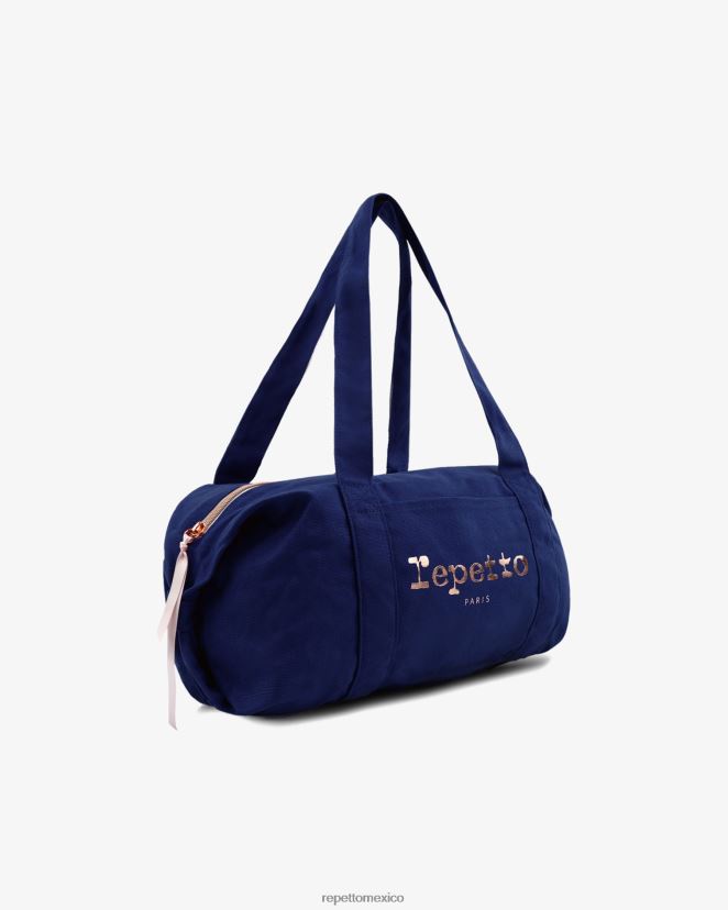 Repetto mujer bolsa de lona de algodón talla m azul petróleo accesorios H2NF2L404