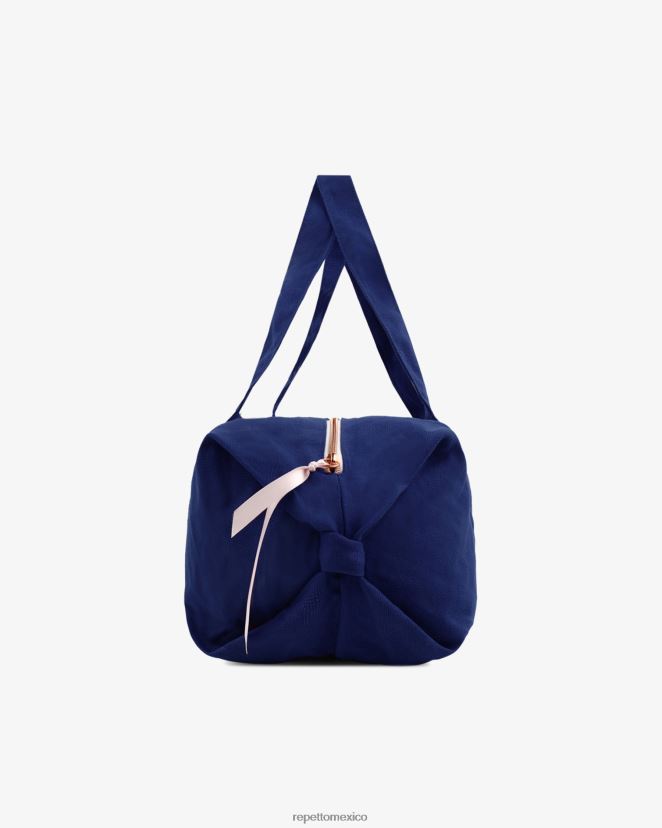 Repetto mujer bolsa de lona de algodón talla m azul petróleo accesorios H2NF2L404