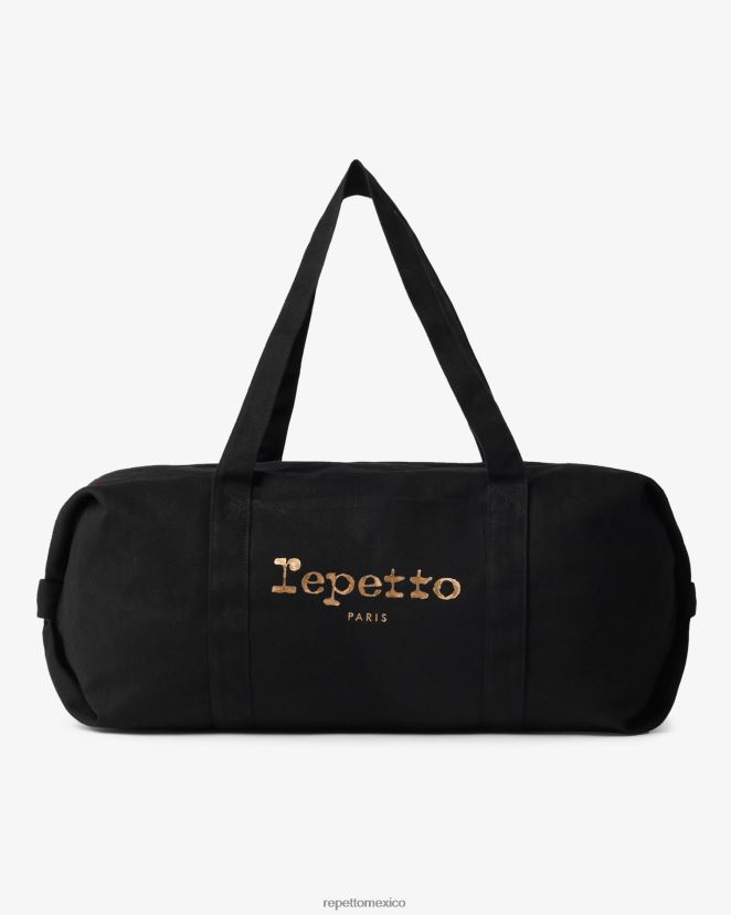 Repetto mujer bolsa de lona de algodón tamaño l negro accesorios H2NF2L418