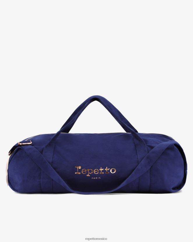 Repetto mujer bolsa de lona de algodón tamaño xl azul petróleo accesorios H2NF2L420
