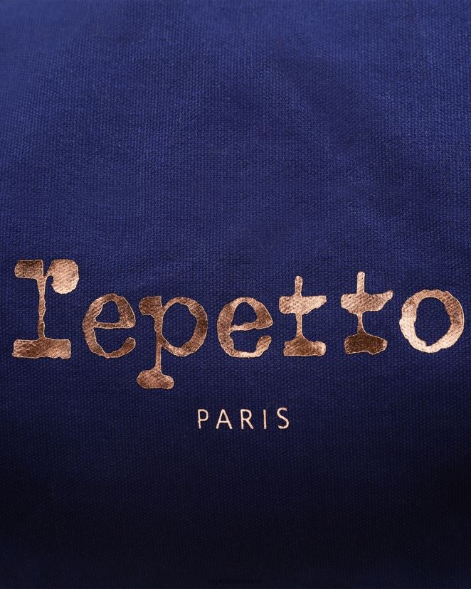 Repetto mujer bolsa de lona de algodón tamaño xl azul petróleo accesorios H2NF2L420