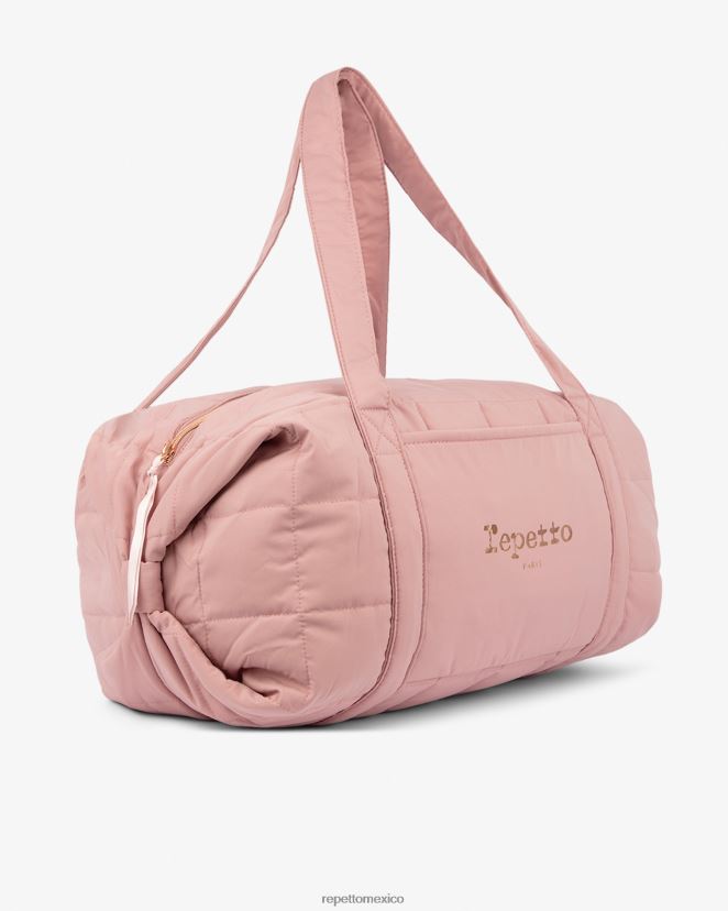 Repetto mujer bolso de lona acolchado de nailon talla l el rosado accesorios H2NF2L411
