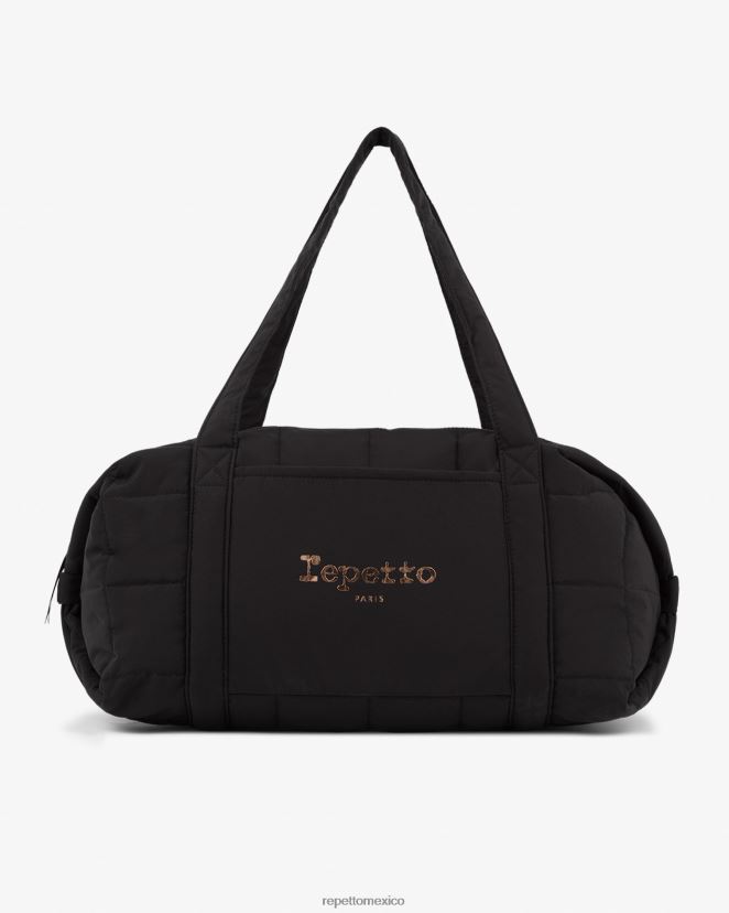 Repetto mujer bolso de lona acolchado de nailon talla l negro accesorios H2NF2L417