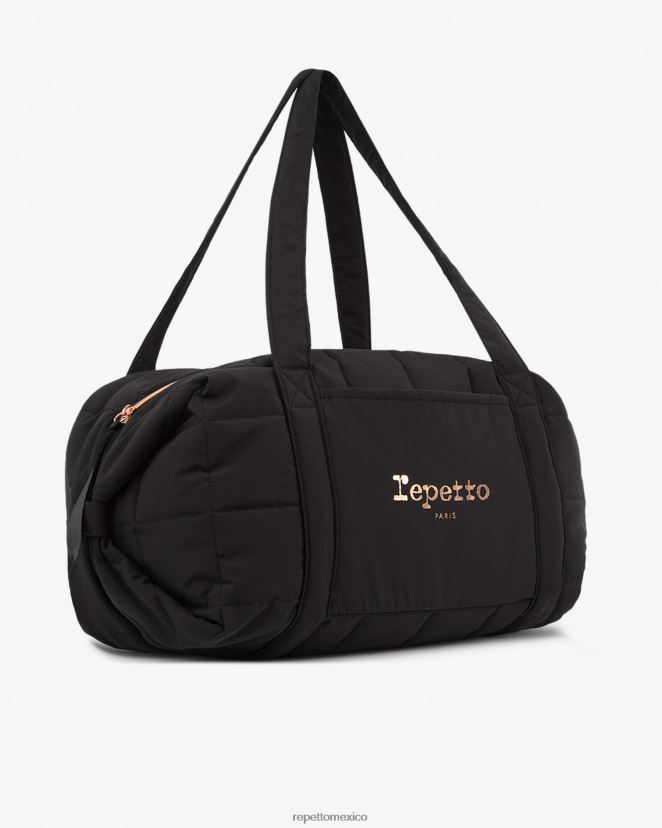 Repetto mujer bolso de lona acolchado de nailon talla l negro accesorios H2NF2L417