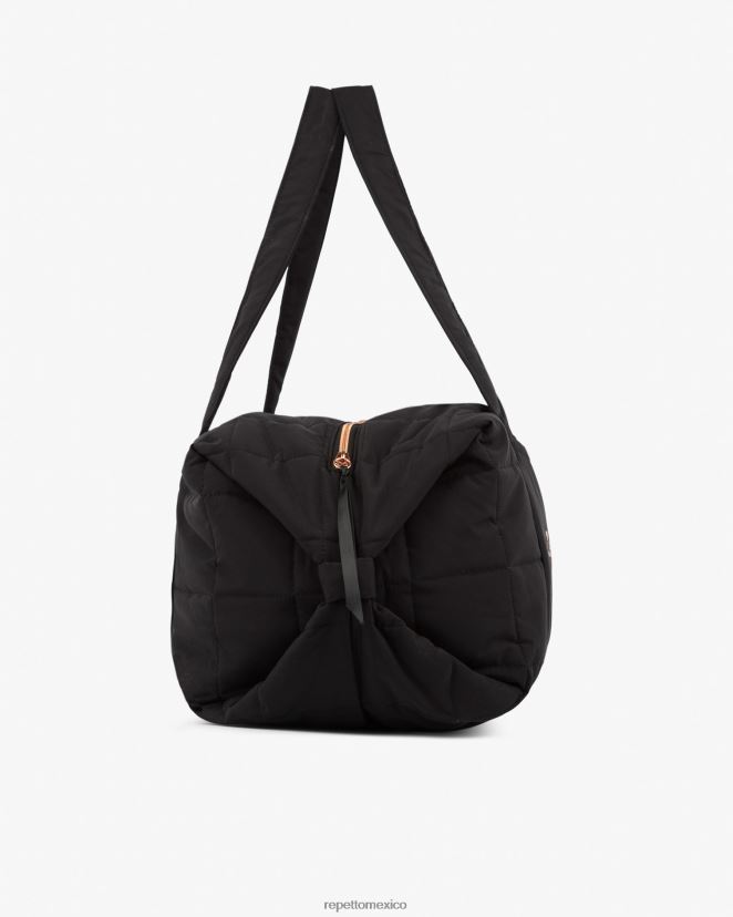 Repetto mujer bolso de lona acolchado de nailon talla l negro accesorios H2NF2L417