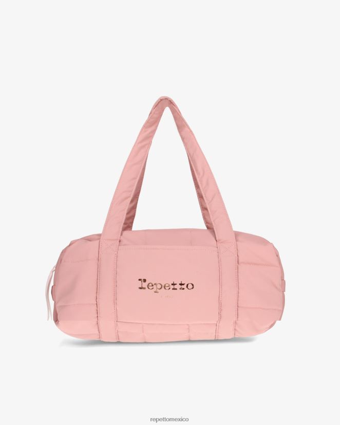 Repetto mujer bolso de lona acolchado de nailon talla m el rosado accesorios H2NF2L401