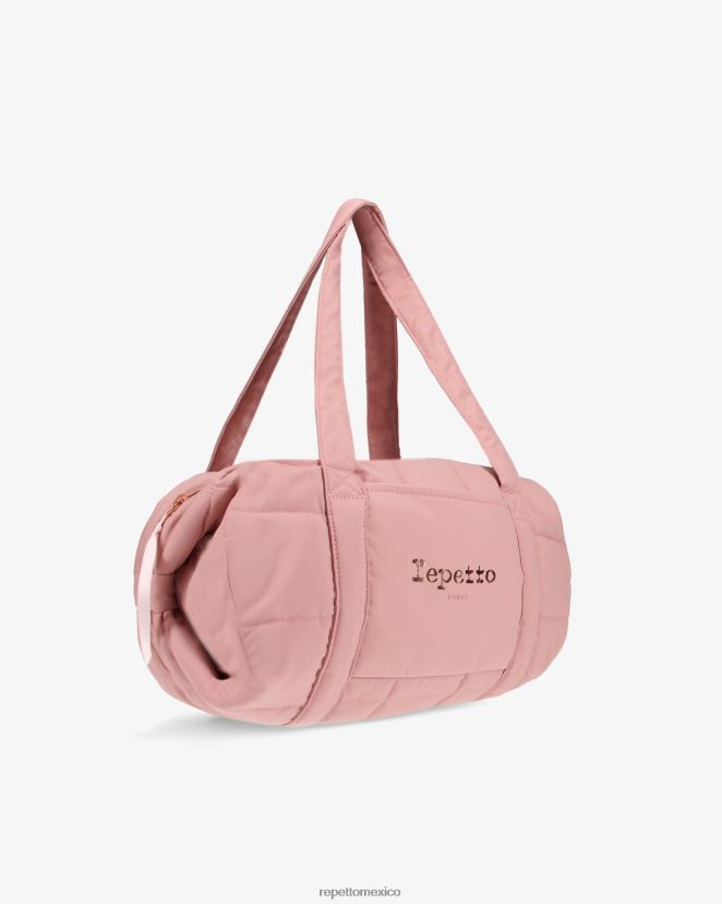 Repetto mujer bolso de lona acolchado de nailon talla m el rosado accesorios H2NF2L401