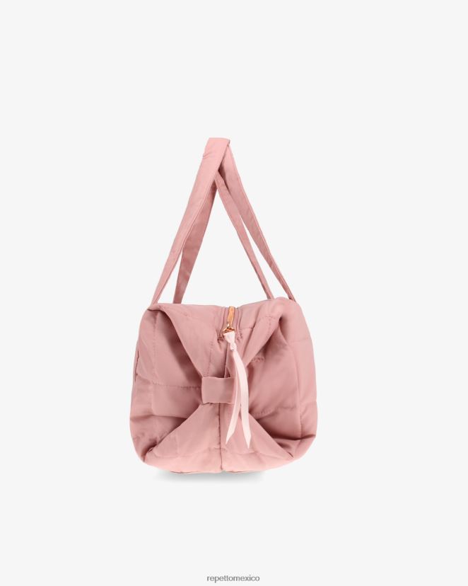 Repetto mujer bolso de lona acolchado de nailon talla m el rosado accesorios H2NF2L401