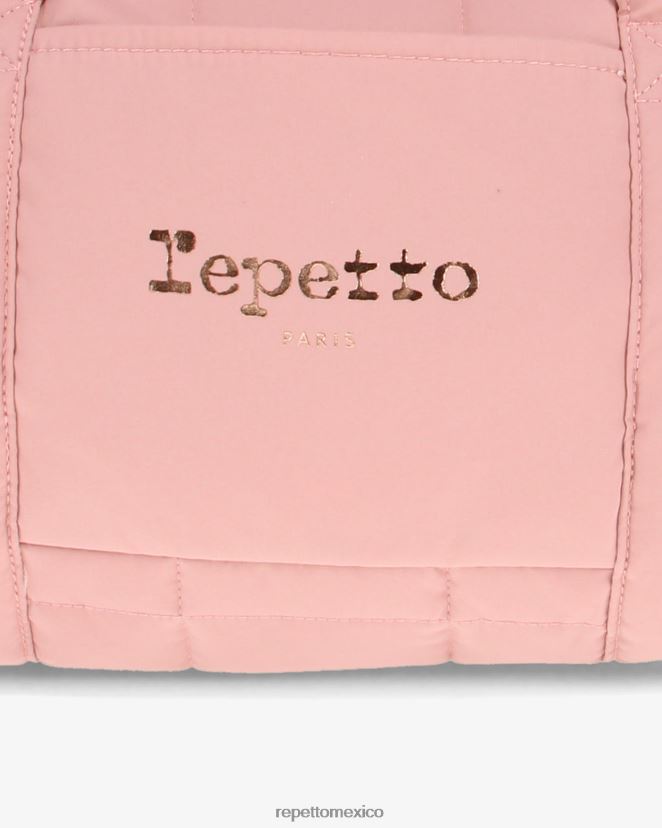 Repetto mujer bolso de lona acolchado de nailon talla m el rosado accesorios H2NF2L401