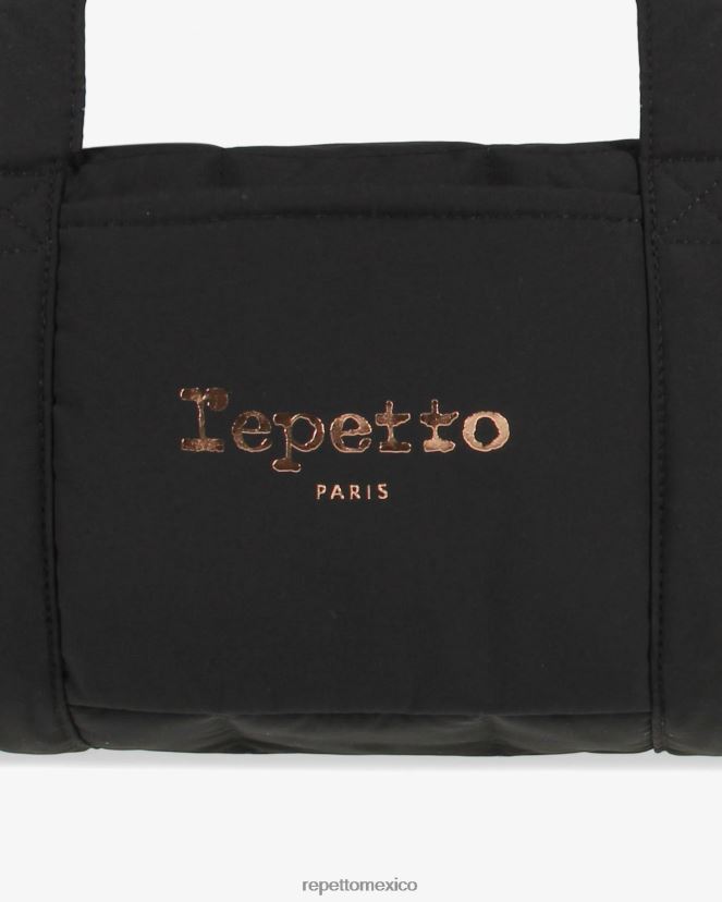 Repetto mujer bolso de lona acolchado de nailon talla m negro accesorios H2NF2L407