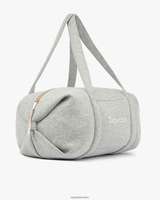 Repetto mujer bolso de lona de punto talla l gris claro moteado accesorios H2NF2L410
