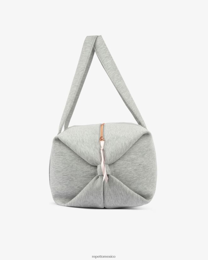 Repetto mujer bolso de lona de punto talla l gris claro moteado accesorios H2NF2L410