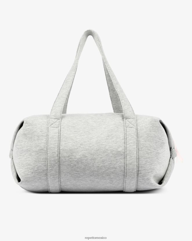Repetto mujer bolso de lona de punto talla l gris claro moteado accesorios H2NF2L410