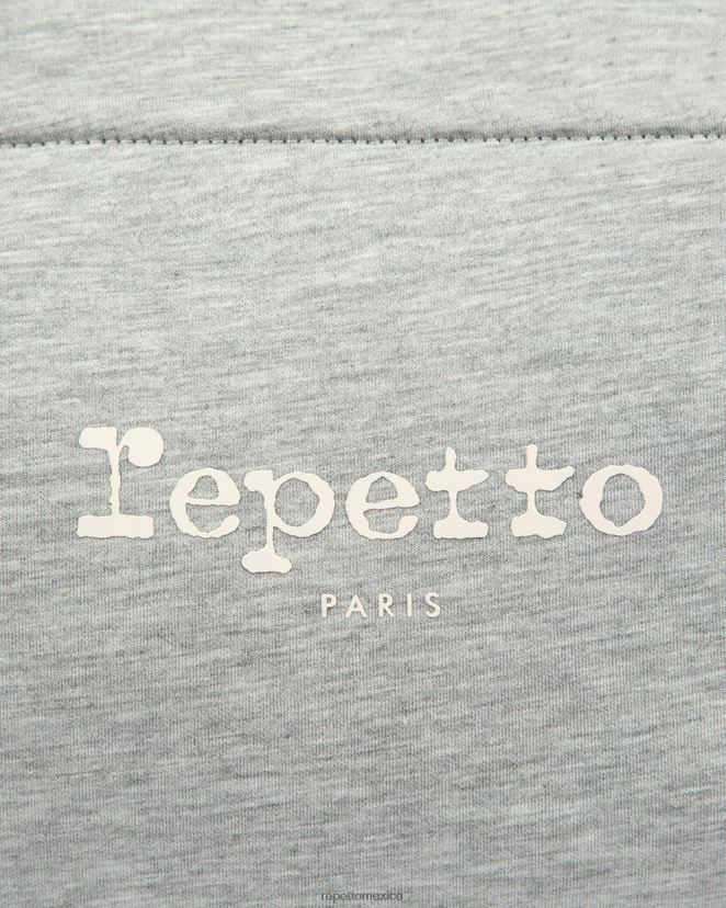 Repetto mujer bolso de lona de punto talla l gris claro moteado accesorios H2NF2L410
