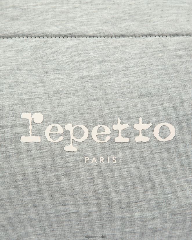 Repetto mujer bolso de lona de punto talla m gris claro moteado accesorios H2NF2L429