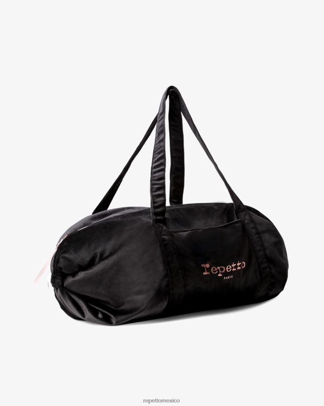 Repetto mujer bolso de lona de terciopelo talla l negro accesorios H2NF2L416