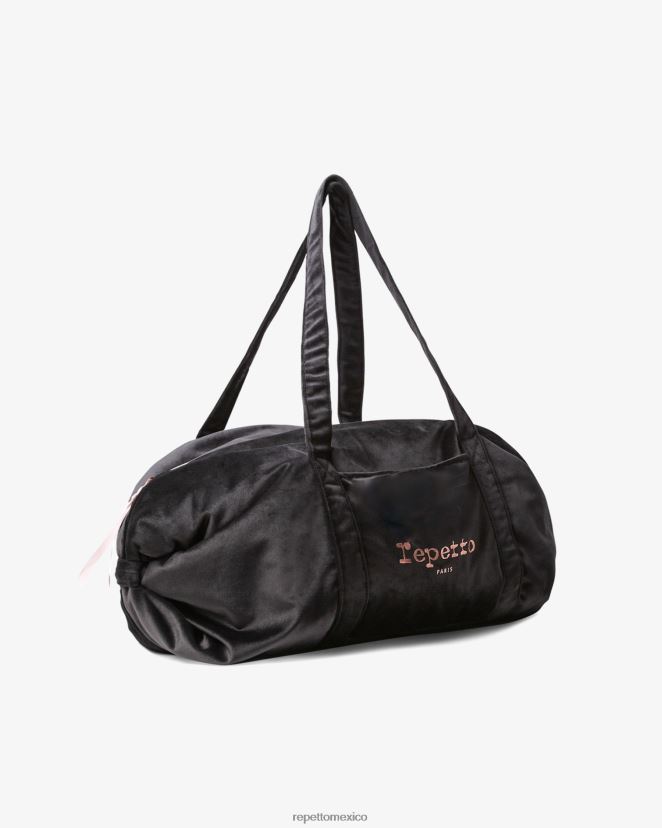 Repetto mujer bolso de lona de terciopelo talla m negro accesorios H2NF2L408