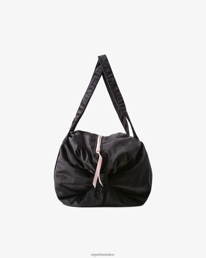 Repetto mujer bolso de lona de terciopelo talla m negro accesorios H2NF2L408