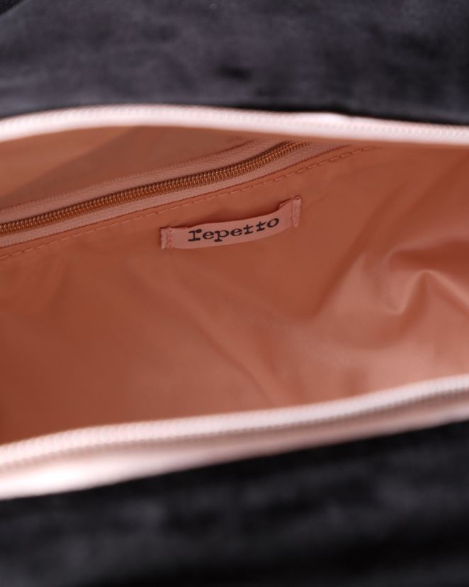 Repetto mujer bolso de lona de terciopelo talla m negro accesorios H2NF2L408