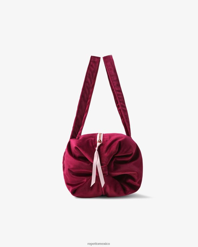 Repetto mujer bolso de lona de terciopelo talla m nenúfar rosa accesorios H2NF2L403