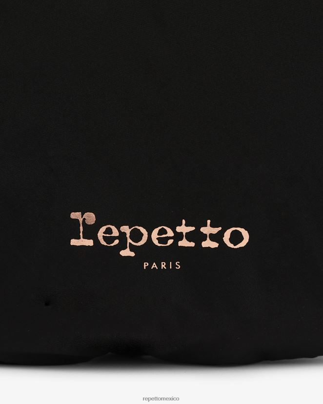 Repetto mujer bolso lune en forma de media luna de nailon acolchado negro accesorios H2NF2L427